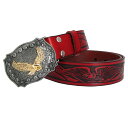 全3色!6サイズ! [Eagle Retro Copper Buckle Genuine Leather Belt] イーグル・レトロ・コッパー・バックル・ジェニュイン・レザー・ベルト! メンズ 本革 ブラック コーヒー レッド バイカー ウェスタン ロック ビンテージ フォークロア カウハイドレザー*