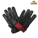 Hot Leathers 鹿革 グローブ フランネル裏地 Glove Deerskin Red/Black Flannel Lined レッド 黒 ディアスキン グローブ アメリカ産の鹿革を使用 柔軟でしなやか 本革 レザー コットン メンズ フルフィンガー 手袋 米国ホットレザー バイク オートバイに