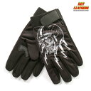 Hot Leathers バイク メカニック グローブ Glove Sublimated 3/4 Skull スカル ジェットヘル 黒 白 フルフィンガー 手袋 ベルクロ マジックテープで着脱簡単 米国 ホットレザー