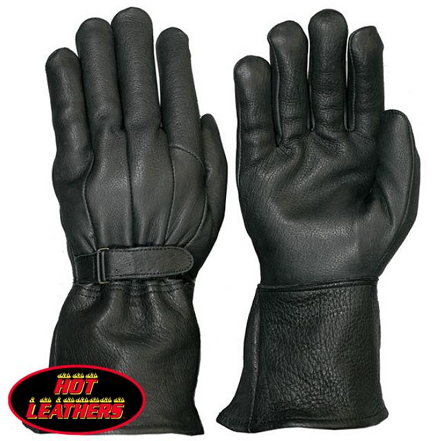 日本未発売!ホットレザー [Classic Deerskin Gauntlet Glove] クラシック ディアスキン ガントレット グローブ! 米国産鹿革! レザー メンズ 強度 柔軟 耐水 通気良し 防寒対策に! シンサレート＆フリース使用!ふわっふわで暖かく気持ちいい!(2.0)