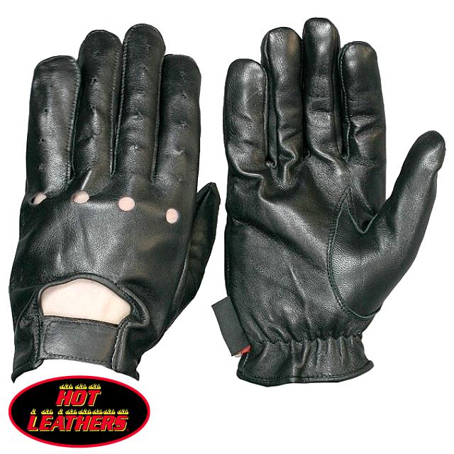 日本未発売 セール価格 ホットレザー Leather Unlined Driving Glove レザー アンラインド ドライビング グローブ パンチング加工 本革 牛革 メンズ 手袋 黒 ブラック 米国 HOTLEATHERS 直輸入 バイクや自転車での通勤に最適