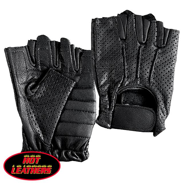 日本未発売! セール価格! ホットレザー [Leather Fingerless Unlined Vented Glove] レザー・フィンガ..