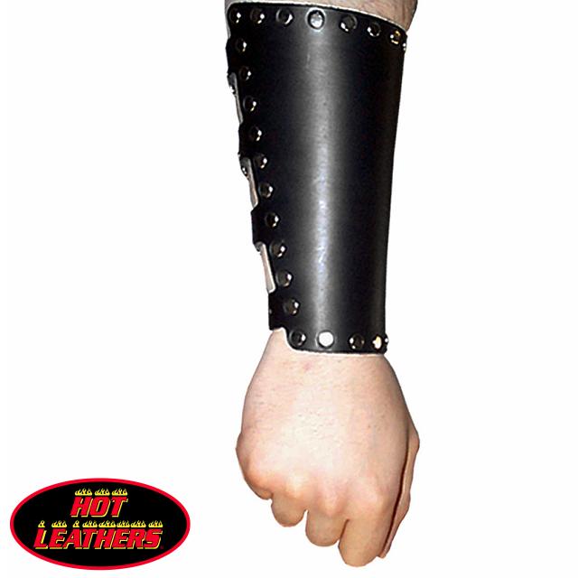 日本未発売! セール価格! ホットレザー [Left Leather Arm Guard] レフト・レザー・アームガード! 左腕用 本革 牛革 メンズ スタッズ バックル着脱 黒 ブラック 米国 HOTLEATHERS 直輸入! バイカースタイル パンク