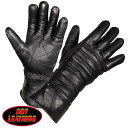 Hot Leathers ガントレット グローブ Gauntlet Glove With Quilted Lining キルテッド ライニング 専用レインカバー付き 日本未発売 レザー 本革 牛革 メンズ 防寒 手袋 黒 ブラック ホットレザー 米国直輸入 バイク オートバイや自転車での通勤に