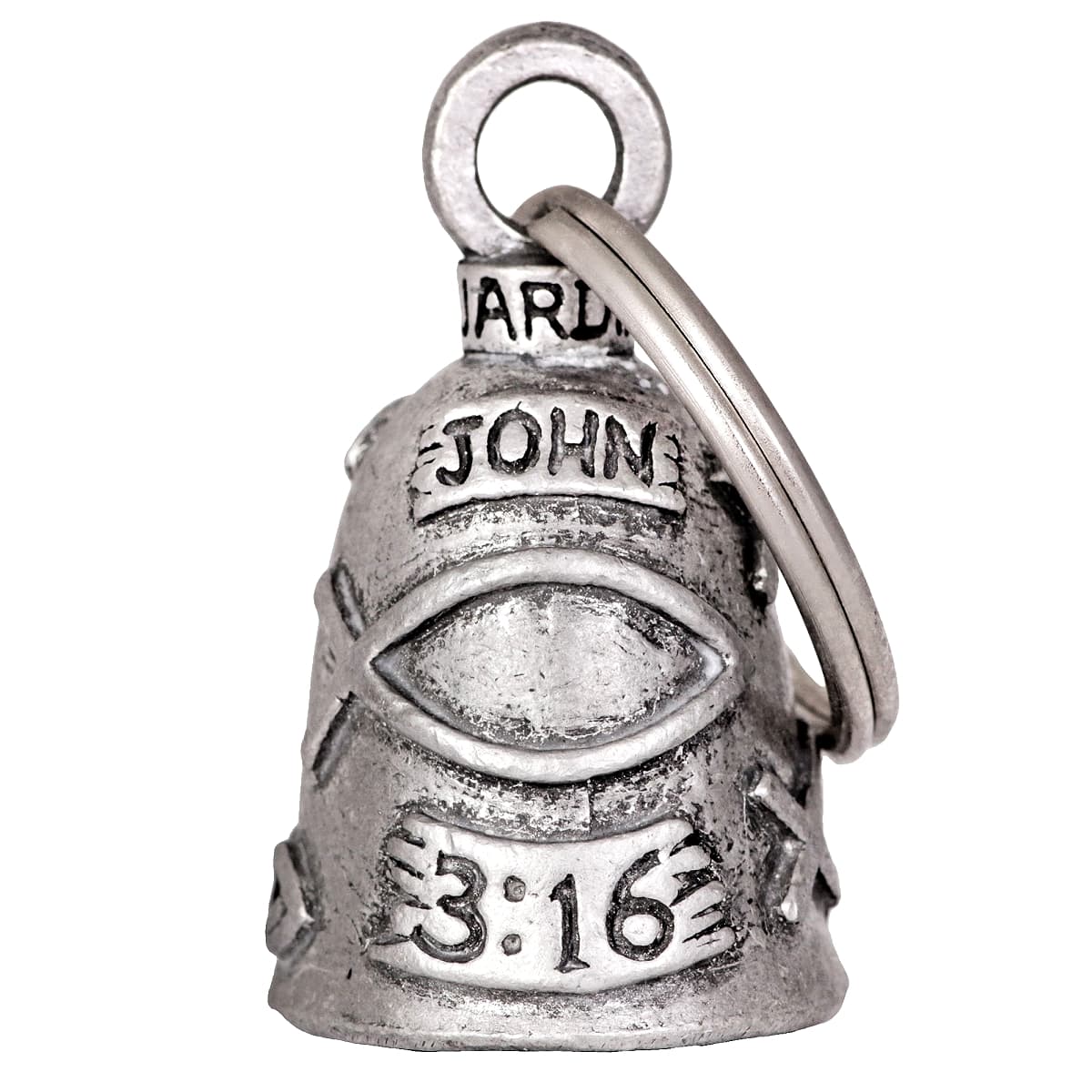 日本未発売!米国製! ホットレザー [John 3:16 Guardian Bell] ジョン3:16・ガーディアンベル! MADE IN USA! Gremlin Bell ヨハネ 聖書 魔除け お守りとしてバイカーへの特別なギフトに! キーホルダー キーチェーン 鈴 アクセサリー バイク