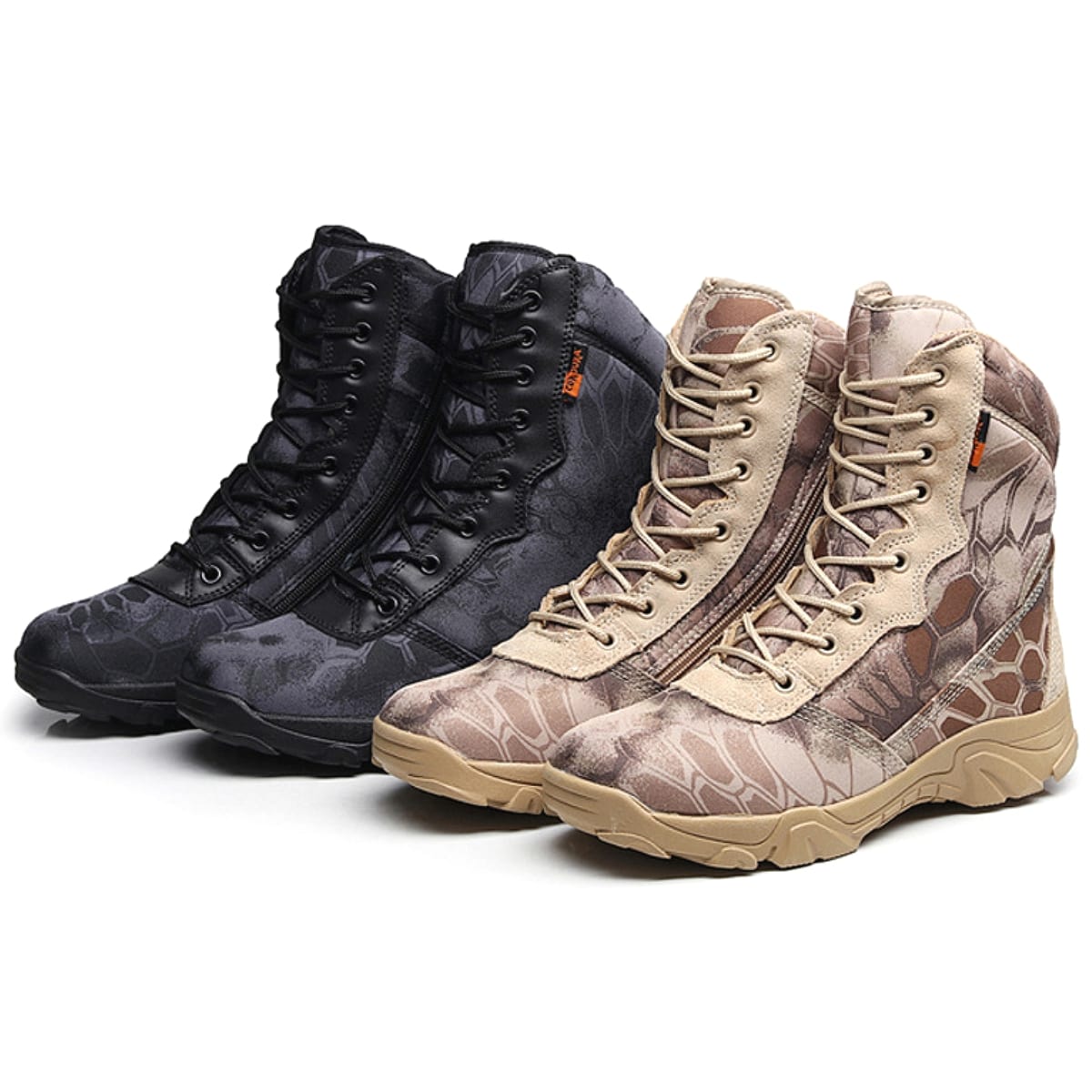 楽天ハーレーカスタマージャパン全3色! [Men's Ankle Combat Boots] メンズ アンクル コンバットブーツ! 靴 シューズ スニーカー マウンテンブーツ アーミー ミリタリー ミドルブーツ ヘビ柄 パイソン柄 レースアップ ジッパー開閉 牛革スエード アウトドア バイクに!*