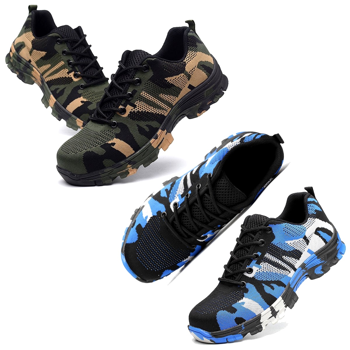 全2色! [Men's Steel Toe Cap Camouflage Work Boots] メンズ スティールトウキャップカモフラージュワークブーツ! 靴 シューズ スニーカー マウンテンブーツ 安全靴 鉄板入り 先芯入り コンバット ミドルブーツ レースアップ アウトドア サバゲー バイクに!