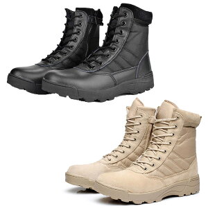 【送料無料!】全2色! [Men's Military Leather Combat Tactical Boots] メンズ ミリタリーレザー コンバットタクティカルブーツ! 靴 シューズ スニーカー マウンテンブーツ ミドルブーツ レースアップ 1000Dナイロン 防水 本革 牛革スエード アウトドア サバゲー バイクに!