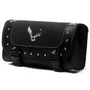 楽天ハーレーカスタマージャパン[Chrome Eagle PU Leather Tool Bag/Saddle Bag] クローム・イーグル・PUレザー・ツールバッグ サドルバッグ! ブラック 黒 防水 デュラブル素材 Motorcycle マウンティングストラップ 鷲 長方形 アメリカンバイク バイカー Harley Cruiser Storage Pouch*