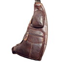 本革製 Genuine Leather Vintage Brown Body Bag ジェニュインレザー ビンテージ ブラウン ボディバッグ 牛革 茶 カウハイド 男女兼用 ショルダーバッグ メッセンジャーバッグ ウエストポーチ ワンショルダー アウトドア 通勤通学 バイクに