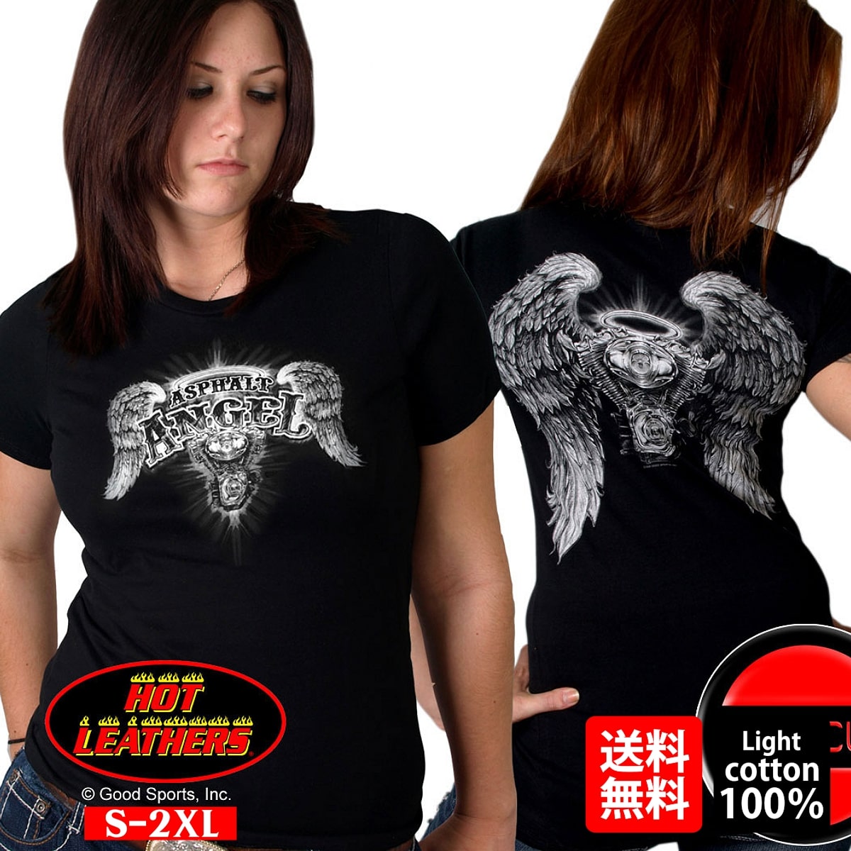 ̤ȯ! ! ƹľ͢! ۥåȥ쥶 [Asphalt Angel Double Sided Full Cut Ladies T-Shirt] եȥ󥸥 ֥륵 ե륫å ǥ T! Ⱦµ ֥å  Hot Leathers ץT ꡼ץ Х!