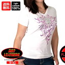 【送料無料!】日本未発売! セール価格! 米国直輸入! ホットレザー [Tribal Leopard Print Ladies T-Shirt] トライバルレオパードプリント レディース Tシャツ! 半袖 ホワイト 白 Vネック Hot Leathers プリントT スクリーンプリント バイクに! その1