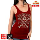 【送料無料!】日本未発売! セール価格! 米国直輸入! ホットレザー [Big Bones Tattooed For Life Ladies Tank Top] ビッグボーンズ タトゥーフォーライフ レディース タンクトップ! ノースリーブ 袖なし インナー 杢レッド 赤 スペード Hot Leathers プリント バイクに! その1