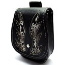 Python PU Leather Tool Bag/Saddle Bag パイソン PUレザー ツールバッグ サドルバッグ ウエストバッグ レッグバッグ ポーチ ブラック 黒 ヘビ柄 防水 Motorcycle アメリカンバイク クルーザー バイカー Harley Cruiser Storage Pouch