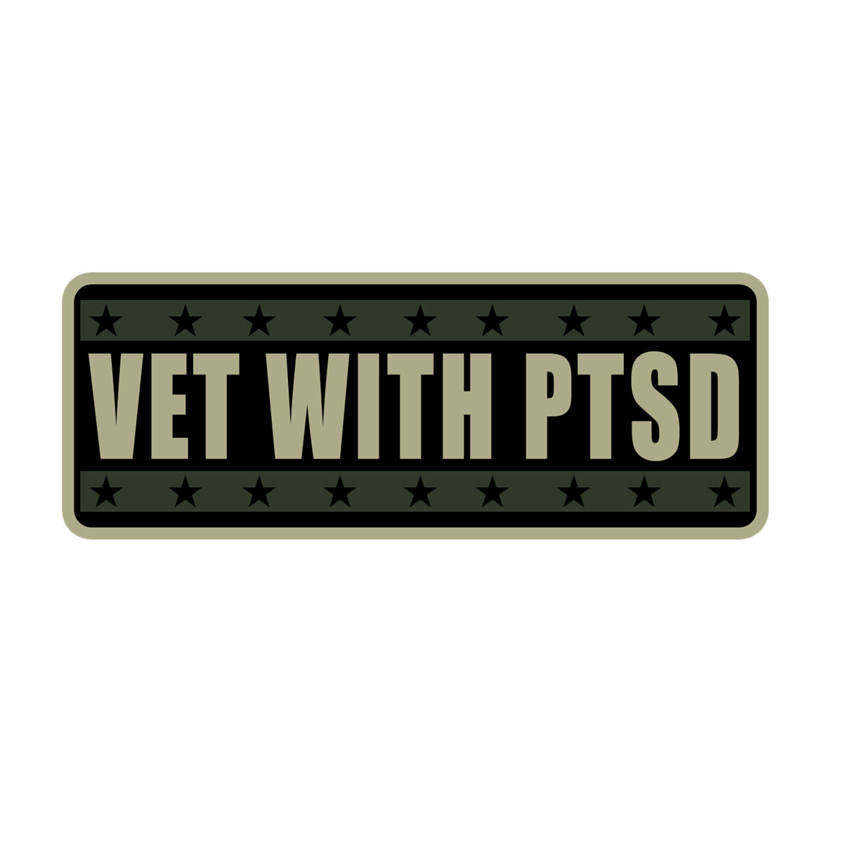 ホットレザー　Vet with PTSD Embroidered パッチ　ワッペン　サイズ小 Misfit Patch　アイロン対応