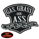 日本未発売 セール価格 ホットレザー Biker Logo＆Sayings Patch/Gas, Grass or Ass ガス グラス オア アス ワッペン パッチ 米国バイカー専門ブランド HOTLEATHERS 直輸入 ウェアのカスタムに 布製 アイロン対応 サイズ小