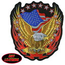 日本未発売 セール価格 ホットレザー Reflective Eagle Patch リフレクティブ イーグル ワッペン 星条旗 パッチ 米国バイカー専門アパレルブランド ホットレザーから直輸入 ウェアのカスタムに 布製 アイロン対応 サイズ大