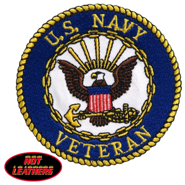 日本未発売 セール価格 ホットレザー US Navy Veteran Patch アメリカ ネイビー ベテラン ワッペン イーグル パッチ 米国バイカー専門アパレルブランド ホットレザーから直輸入 ウェアのカスタムに 布製 アイロン対応 サイズ小