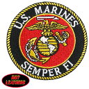 日本未発売 セール価格 ホットレザー USMC Semper Fi Military Patch マリーン センパー ファイ ワッペン 海兵隊 MARINES パッチ 米国バイカー専門アパレルブランド ホットレザーから直輸入 ウェアのカスタムに 布製 アイロン対応 サイズ小