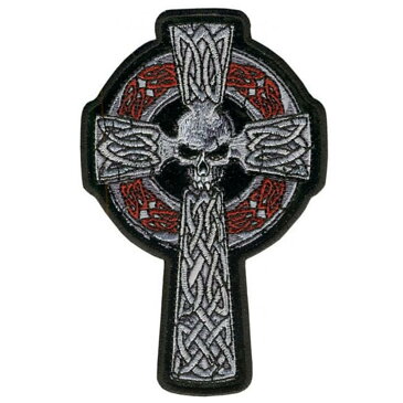 【送料無料!】日本未発売! セール価格! ホットレザー 選べる2サイズ! [Celtic Cross Patch] セルティック クロス ワッペン! スカル パッチ 米国バイカーブランド ホットレザー直輸入! ウェアのカスタムに! 布製 アイロン対応 サイズ大小