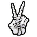 【サイズ小】日本未発売! セール価格! ホットレザー [Skeleton Peace Sign Patch] スケルトン・ピース・サイン ワッペン! HAND SIGN パッチ 米国バイカー専門ブランドから直輸入! ウェアのカスタムに! 布製 アイロン対応