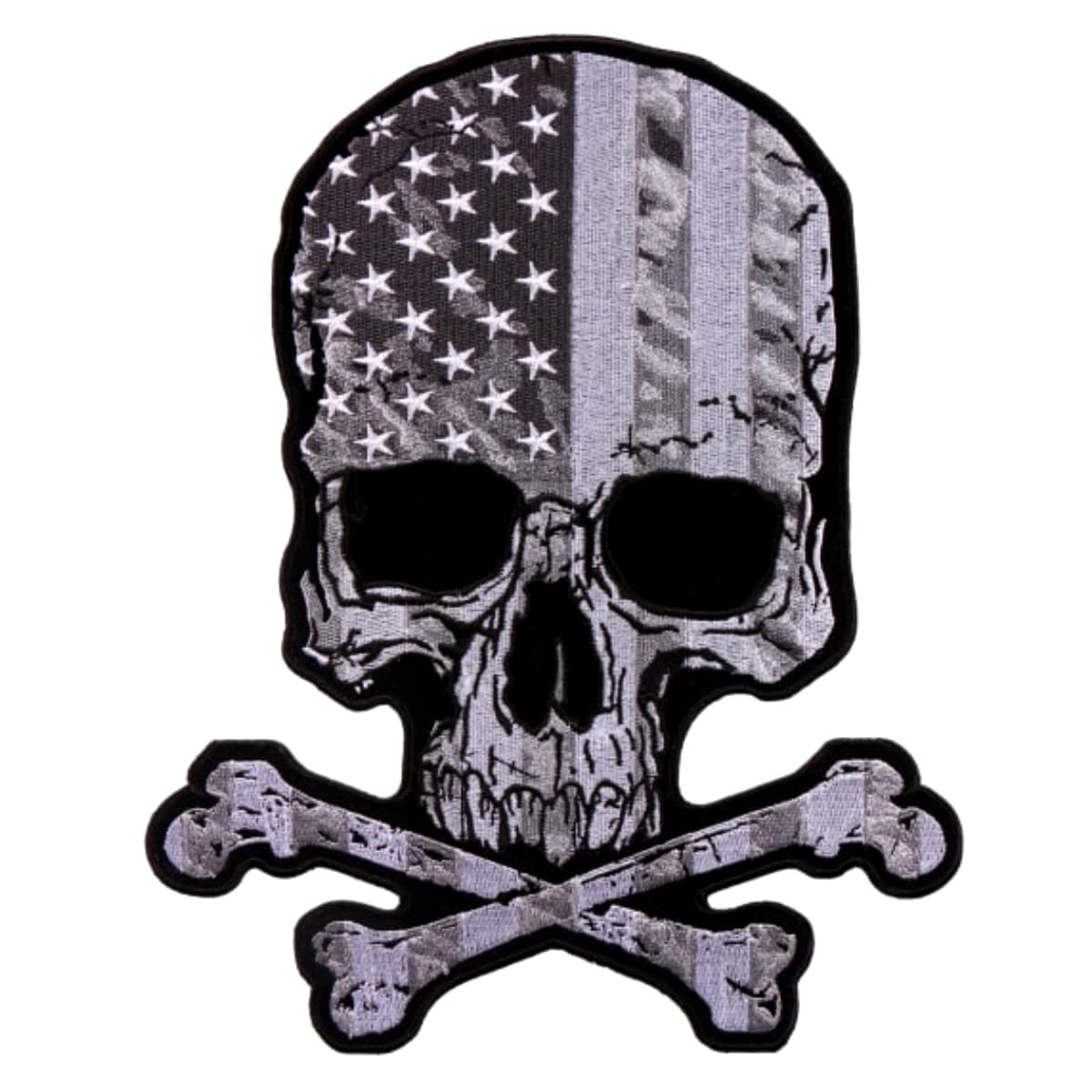 日本未発売 セール価格 ホットレザー 選べる2サイズ Flag Skull Patch フラッグ スカル ワッペン 骸骨 ドクロ 星条旗 パッチ 米国バイカー専門ブランドから直輸入 ウェアのカスタムに 布製 アイロン対応 サイズ大小