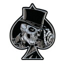 日本未発売! セール価格! ホットレザー マジックテープ式 [Top Hat Skull Patch] トップハット・スカル ワッペン! 骸骨 スペード パッチ Hook and Loop 米国 HOTLEATHERS 直輸入! ウェアのカスタムに! 布製 ベルクロ サイズ小