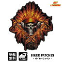 【送料無料!】日本未発売! セール価格! ホットレザー 選べる2サイズ! [Flame Headress Indian Patch] フレイム ヘッドドレス インディアン ワッペン! パッチ 米国バイカー専門ブランド ホットレザーから直輸入! ウェアのカスタムに! 布製 アイロン対応 サイズ大中