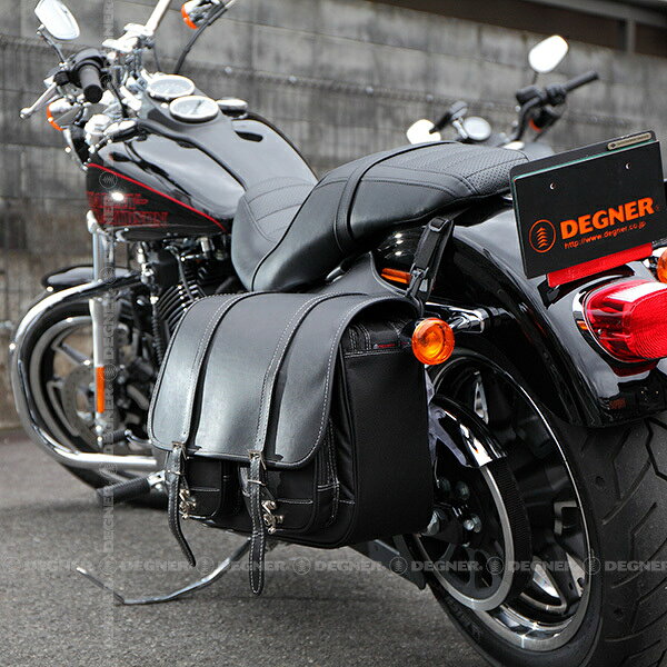 正規品 [DEGNER NYLON DOUBLLE SADDLEBAG FOR RIGHT APP MUFFLER /NB-43B-BK] デグ...
