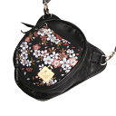 正規品 DEGNER GENUINE LEATHER KAZAN CHALK BAG デグナー 本革 和柄 花山 チョークバッグ 京桜 牛革 金襴織物 ヒップバッグ ショルダーポーチ ウェストポーチ ショルダーストラップ 花柄 和装 和風 浴衣 ブラック バイク バイカー 5S-W2K