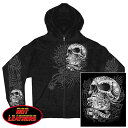 日本未発売 セール価格 ホットレザー Sweet Demise Zipper Hoodie スウィート ディマイズ ジッパー フーディー スウェット パーカー ジップアップ 長袖 米国 HOTLEATHERS 直輸入 スカル 骸骨 ブラック 黒 バイクに