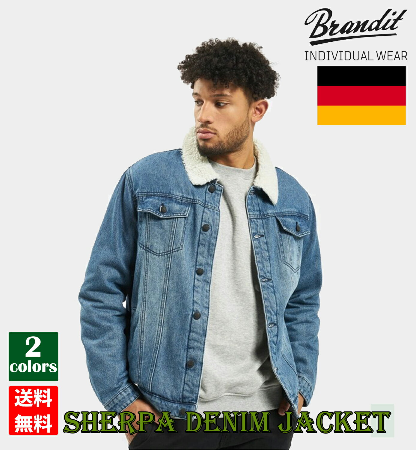 Brandit ブランディット Sherpa Denim Jacket シェルパデニムジャケット! アウター 防寒 防風 ドイツメーカーバイク バイカー アウトドア キャンプ 旅行 ミリタリー サバゲーに! 大きいサイズ