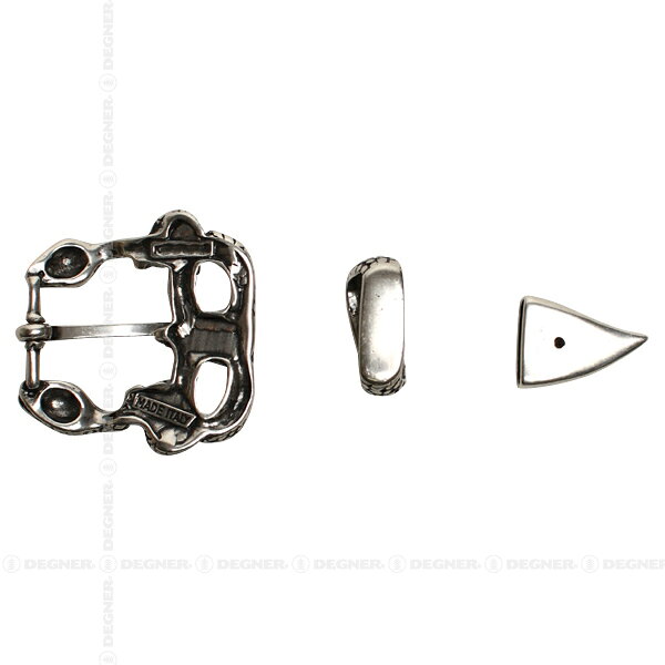 ハーレーカスタマージャパンの正規品 [DEGNER SNAKE A /BK-4999] デグナー ベルトバックル スネークA！ シルバー！ バックル・ベルトループ・ベルト止め3点セット！｜アングル2