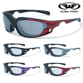 GLOBAL VISION バイク サングラス ゴーグル Ratchet CF Motorcycle Safety Sunglass カラー全8通り! グローバルビジョン ラチェット モーターサイクル セーフティー サングラス! パッド取外 ANSI Z87.1 規格適合! UV400 飛散防止加工 耐擦傷 クリア/フラッシュミラー自転車