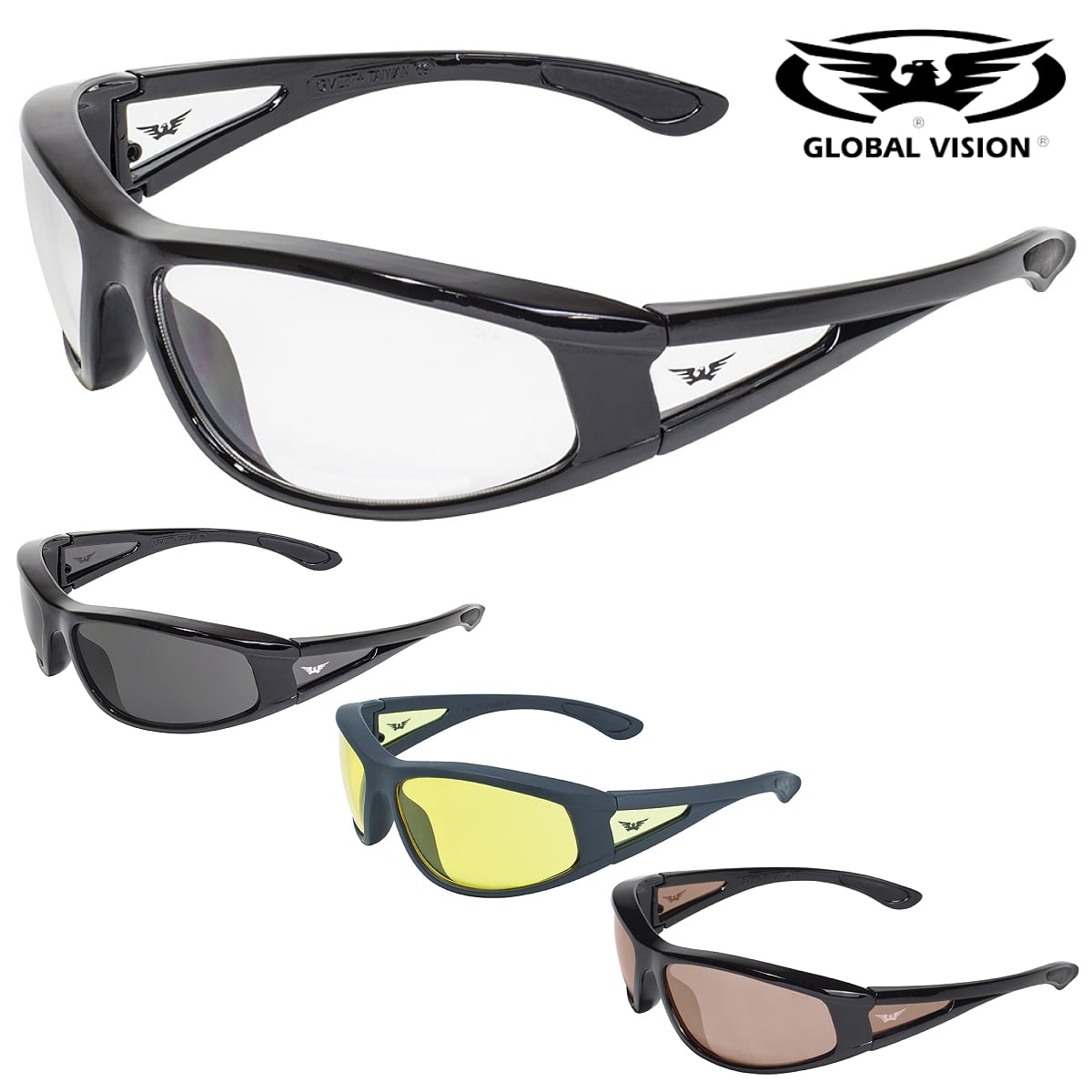 GLOBAL VISION oCN TOX S[O Integrity 2 Sunglass čA! YJ[S4F! ubNt[ IׂcȂ! O[orW CeOeB2 ANSI Z87.1 KiK UV400 Uh~H ώC Motorcycle Safety Sunglasses]