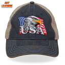 Hot Leathers キャップ ハット バイカー [Eagle Head Flag Trucker Hat] イーグル 鷲 星条旗 ネイビー カーキー メッシュ スナップバック調節 ベースボールキャップ トラッカーハット 野球帽 帽子 米国ホットレザー直輸入 オートバイ ツーリング バイクに! その1