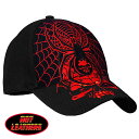 Hot Leathers キャップ [Black Widow Ball Cap] ブラック・ウィドウ・ボールキャップ! 蜘蛛 スパイダー スカル ベースボール キャップ 野球帽 帽子 スナップバック調節 刺繍 米国 ホットレザー 直輸入! ブラック 黒 バイクに!