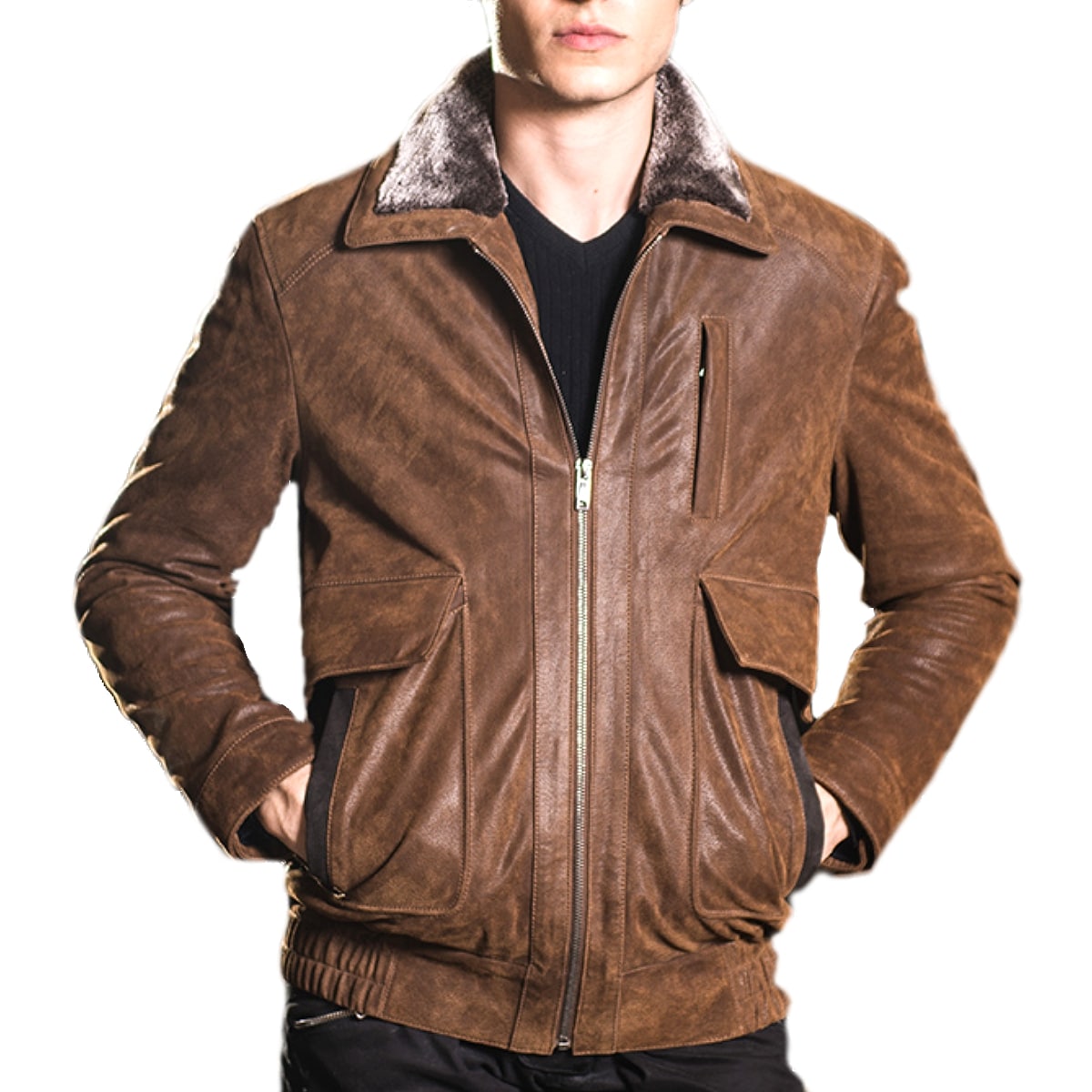 S10TCY! [Men's Air Force Vintage Pigskin Pocket Genuine Leather Jacket] Y GAtH[X re[W sbOXL |Pbg U[ WPbg! {v ؊v vW C_[X uE tFCNt@[ R[g AE^[ oCN!