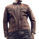 全10サイズ Men 039 s Vintage Pigskin Genuine Leather Single Riders Jacket メンズ ビンテージ ピッグスキン ジェニュインレザー シングルライダースジャケット 本革 豚革 革ジャン ブラウン コート アウター バイクに