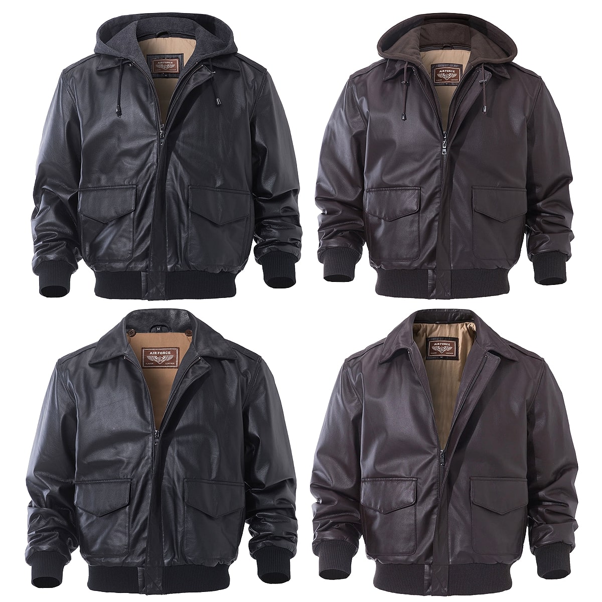 S4^Cv! [Men's Sheepskin Hood/Collar Genuine Leather Bomber Jacket] Y V[vXL t[h/J[ WFjCU[ {o[WPbg! {v rv C_[X tCgWPbg p[J[ R[g AE^[ d˒ oCN!