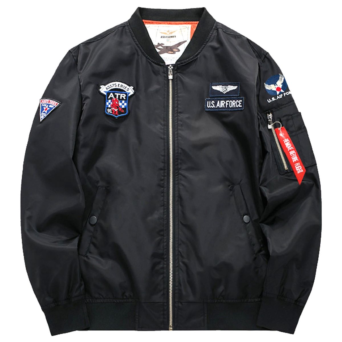 日本未発売 Aviator Motorcycle Down Military Bomber Jacket アビエイター モーターサイクル ダウン ミリタリー ボンバージャケット 全3色 メンズ アウター ブルゾン ジャンパー ブラック カーキ ブルー バイクに MA-1 ワッペン 大きいサイズ