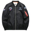 日本未発売! [Aviator Motorcycle Down Military Bomber Jacket] アビエイター・モーターサイクル・ダウン・ミリタリー・ボンバージャケット! 全3色! メンズ アウター ブルゾン ジャンパー ブラック カーキ ブルー バイクに! MA-1 ワッペン 大きいサイズ