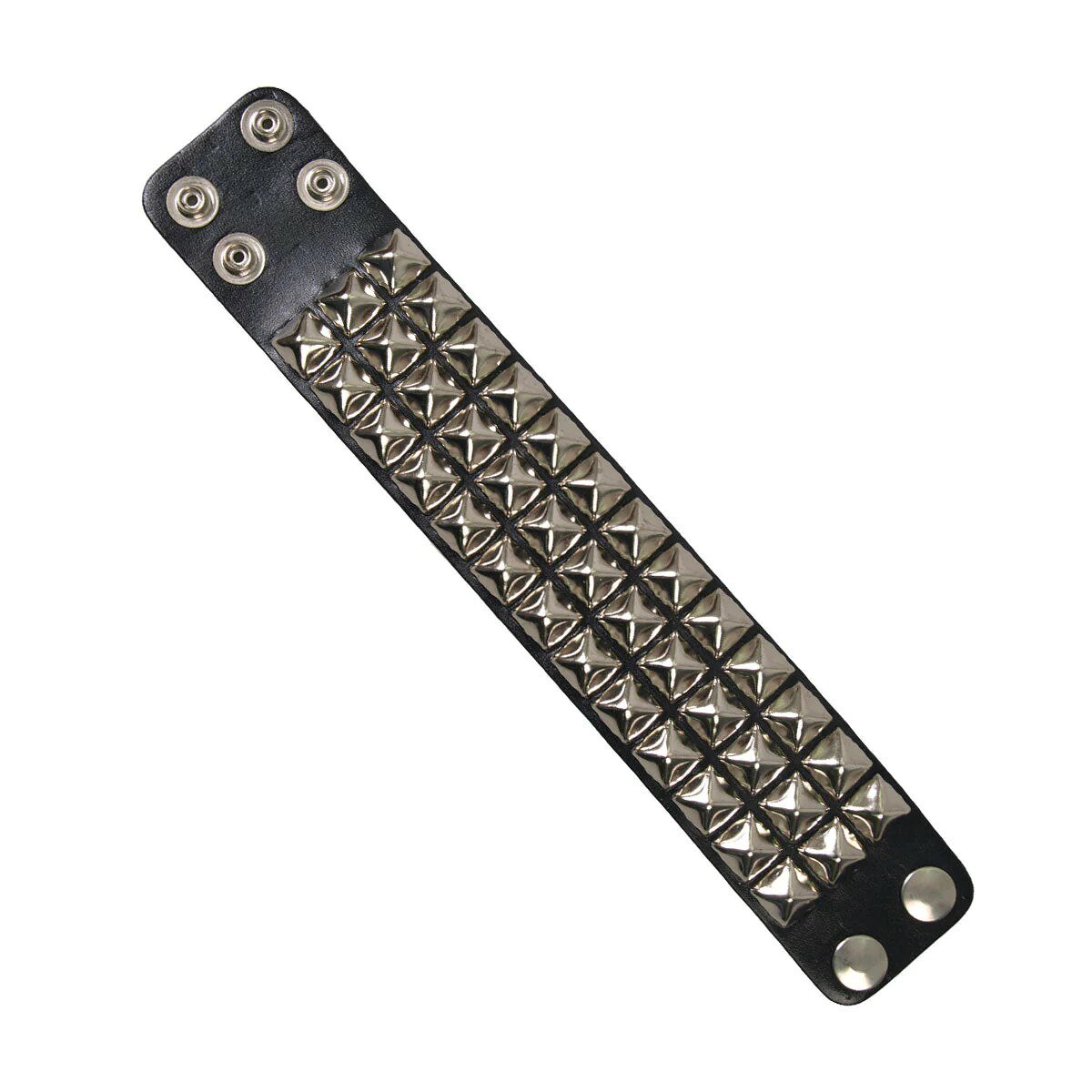 3-Row Pyramid Stud Wrist Band レザーリストバンド リストバンド日本未発売！バイクに！