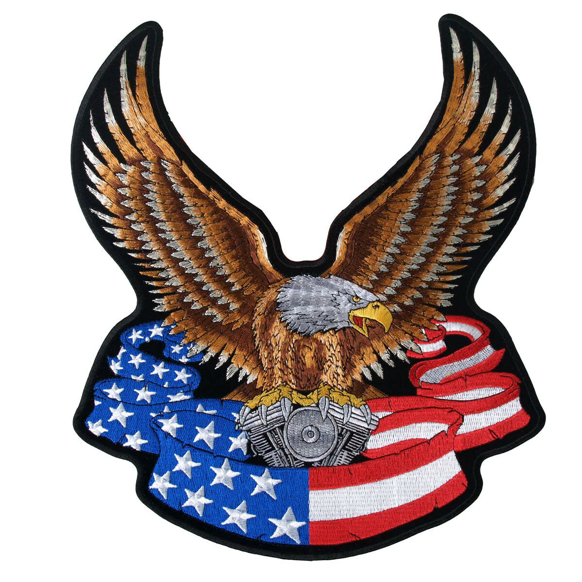 日本未発売! セール価格! ホットレザー 2サイズ!! [Eagle Banner American Patch] イーグル バナー アメリカン ワッペン! パッチ 米国バイカー専門アパレルブランド ホットレザーから直輸入! ウェアのカスタムに! 布製 アイロン対応 サイズ大