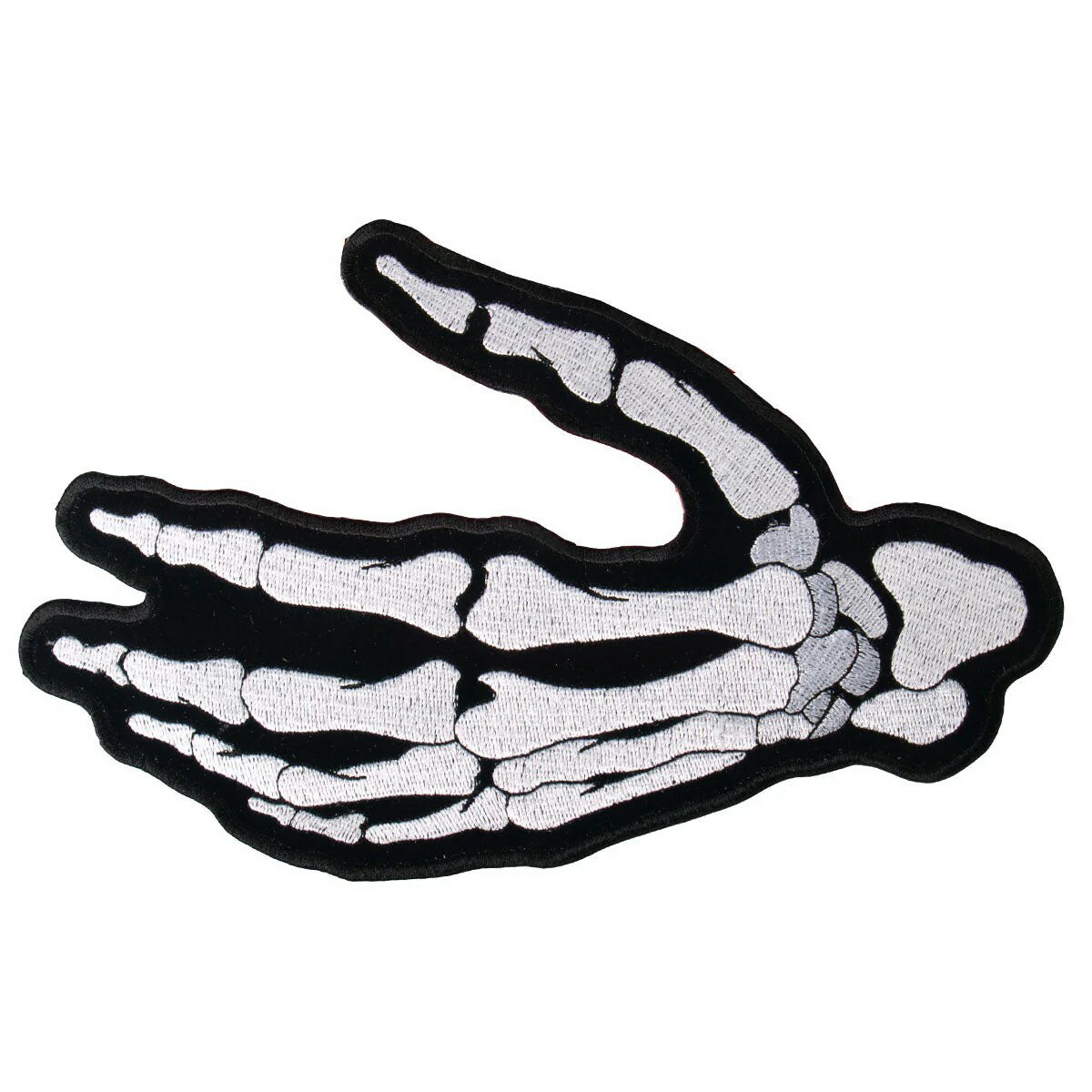 日本未発売! セール価格! ホットレザー 2タイプ! [Skeleton Left Hand Patch] スケルトン レフトハンド ワッペン! HAND SIGN 左手 パッチ 米国バイカー専門ブランド HOTLEATHERS 直輸入! ウェアのカスタムに! 布製 アイロン対応 サイズ小