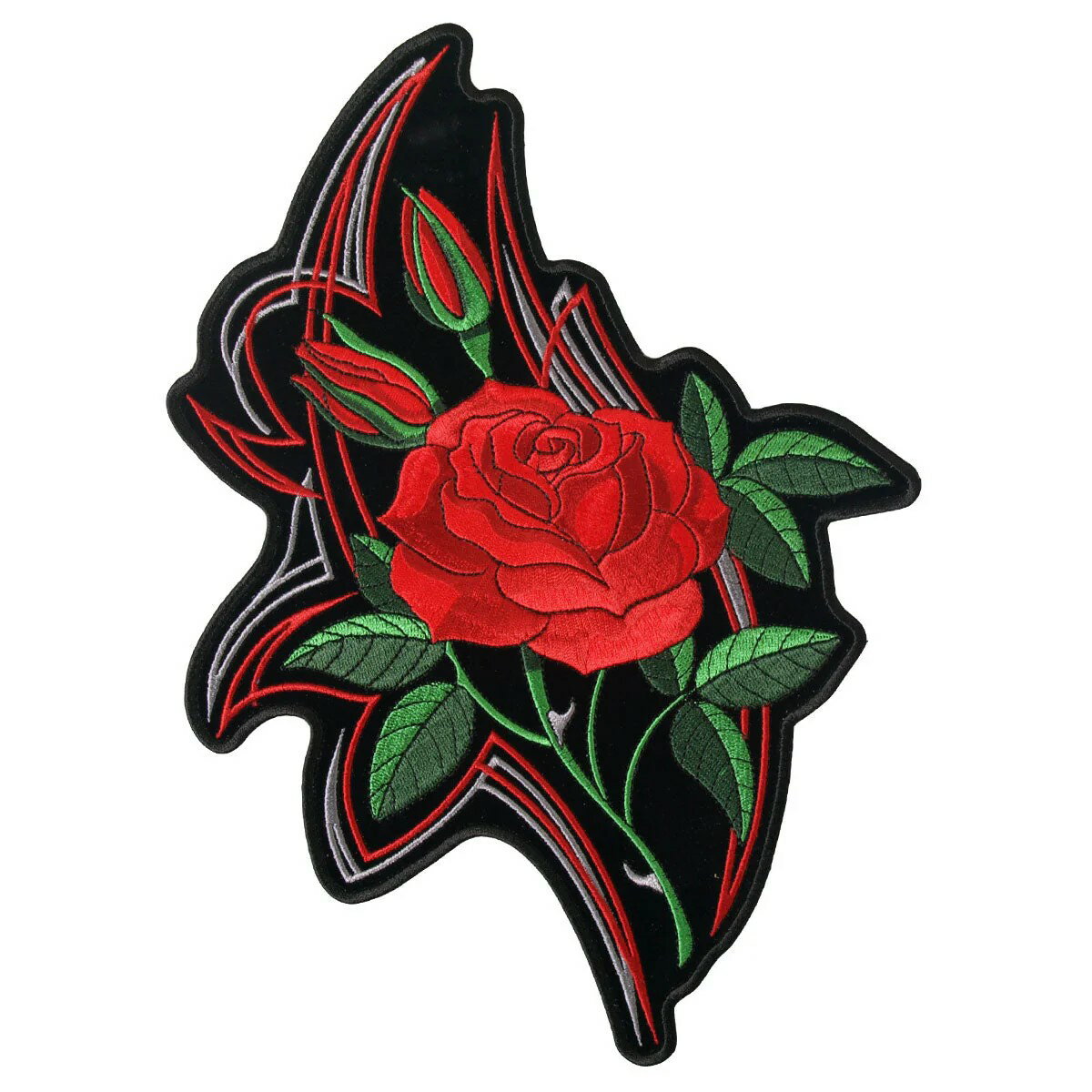 日本未発売 セール価格 ホットレザー Mirror Roses Patch ミラー ローズ ワッペン 薔薇 パッチ 米国バイカー専門アパレルブランド ホットレザーから直輸入 ウェアのカスタムに 布製 アイロン対応 サイズ小