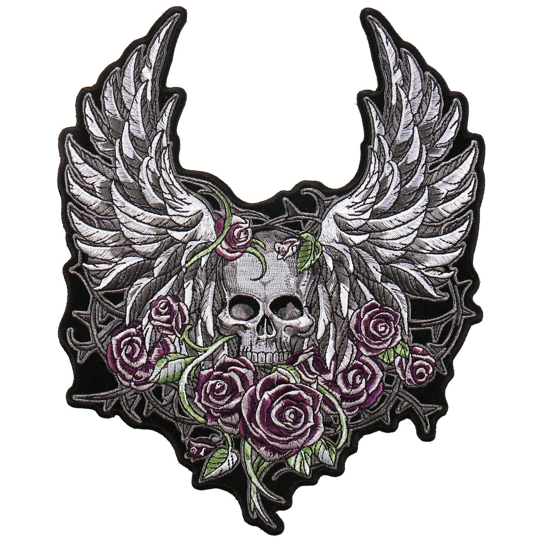 Rakuten - 【サイズ大】日本未発売! セール価格! ホットレザー [Skull Wings Patch] スカル・ウィングス ワッペン! 薔薇 パッチ 米国バイカー専門ブランド HOTLEATHERS 直輸入! ウェアのカスタムに! 布製 アイロン対応