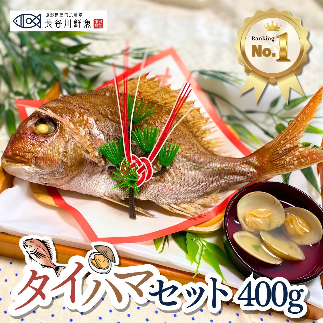 【無料サイズアップキャンペーン実施中!!】お食い初め 鯛『タイハマセット』鯛400g(2人前サイズ) 蛤のお吸い物2食 祝い鯛山形県産 塩焼き 料理 はまぐり 尾頭付き 焼き鯛 鯛飾り 100日祝い