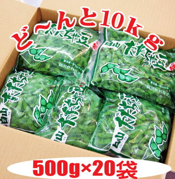 だだちゃ豆 白山産 10kg（500g×20）冷凍 山形県鶴岡市 えだまめ 枝豆 だだ茶豆　同梱可【楽ギフ_のし】【楽ギフ_のし宛書】　05P08Feb15