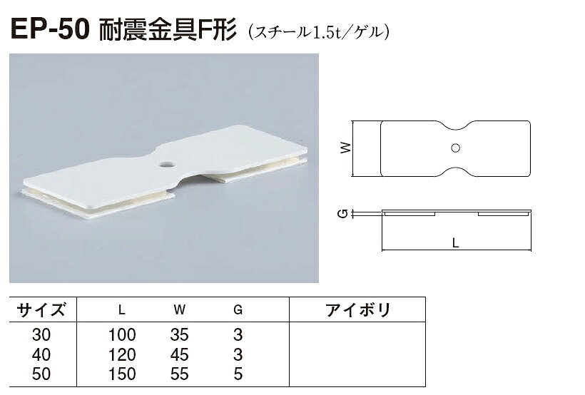 定形外便可 スチール製 耐震金具F形 40サイズ [3]